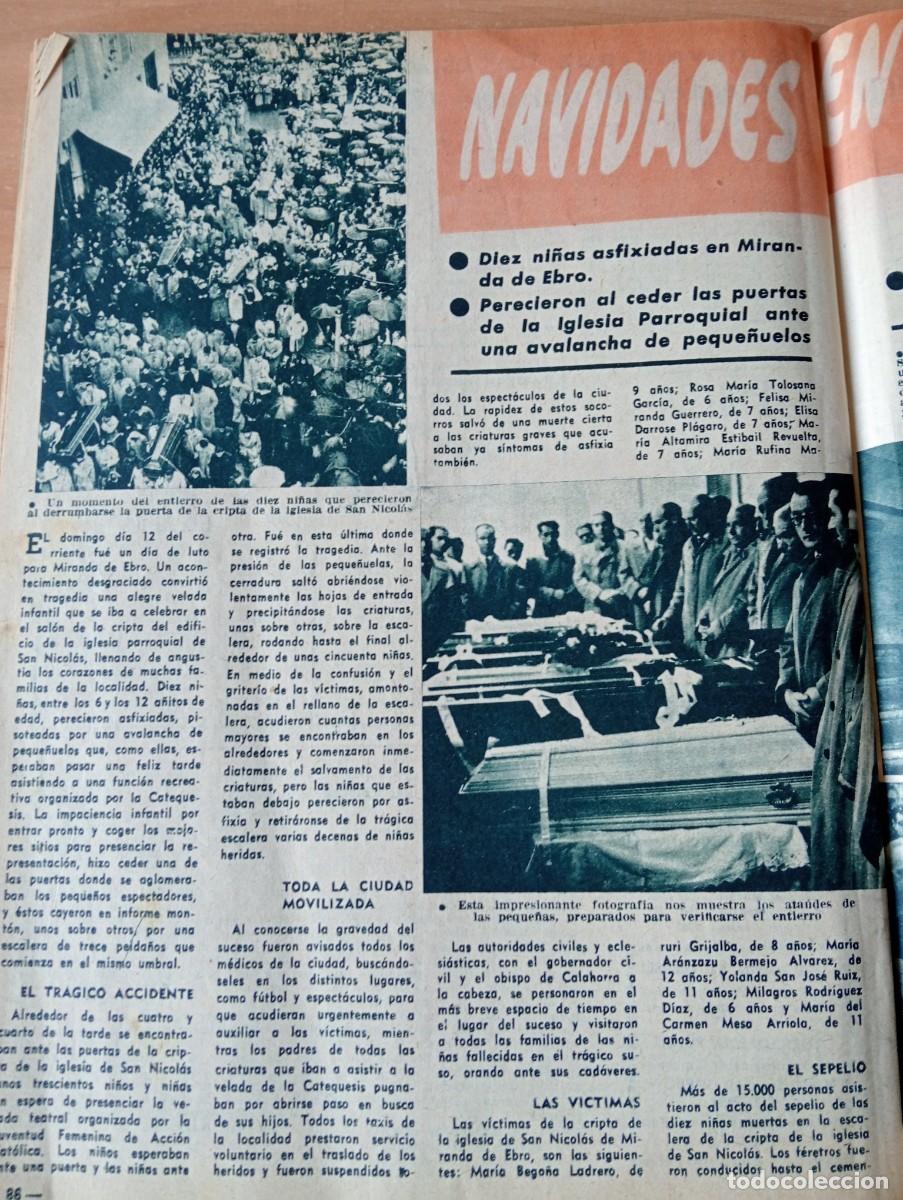 Collezionismo di Riviste e Giornali: REVISTA A&Ntilde;O 1954 MUERTE DE 10 NI&Ntilde;AS AL CAER LA PUERTA DE LA IGLESIA DE MIRANDA DE EBRO