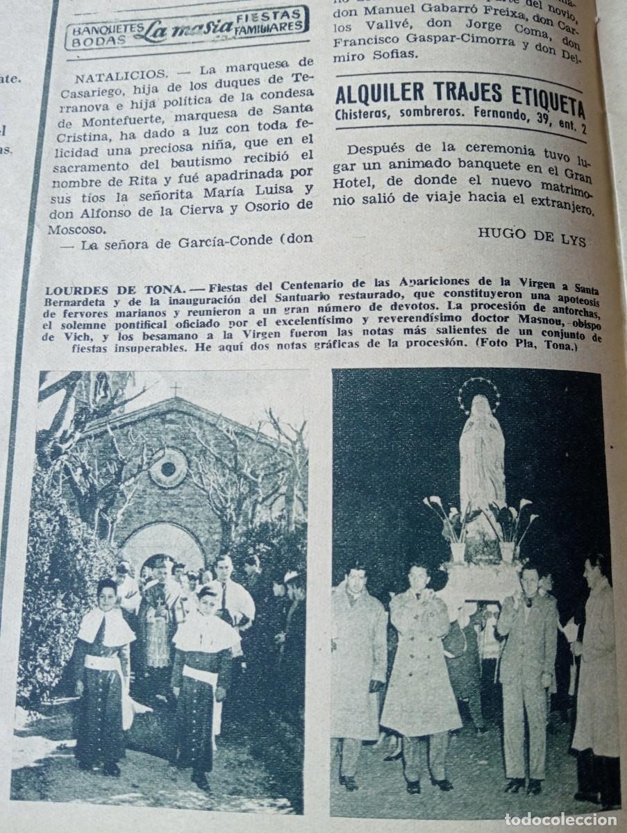 Coleccionismo de Revistas y Peri&oacute;dicos: REVISTA A&Ntilde;O 1958 PROCESION LOURDES DE TONA MADRE DE GRACE KELLY DE MONACO SARA MONTIEL EN ROMA
