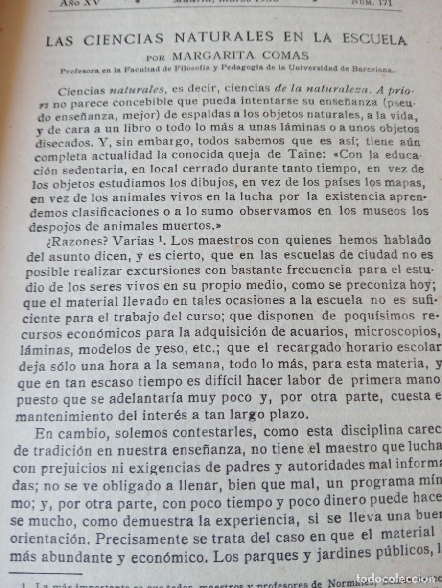 Collection Magazines and Newspapers: REVISTA DE PEDAGOGIA A&Ntilde;O 1936 MARGARITA COMAS PROFESORA DE UNIVERSIDAD MARIA CRUZ GIL FEBREL SORIA
