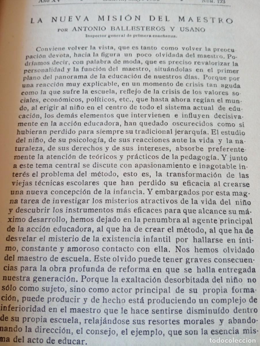 Coleccionismo de Revistas y Peri&oacute;dicos: REVISTA DE PEDAGOGIA A&Ntilde;O 1936 ANTONIO BALLESTEROS USANO ELADIO GARCIA CONCEPCION S. AMOR