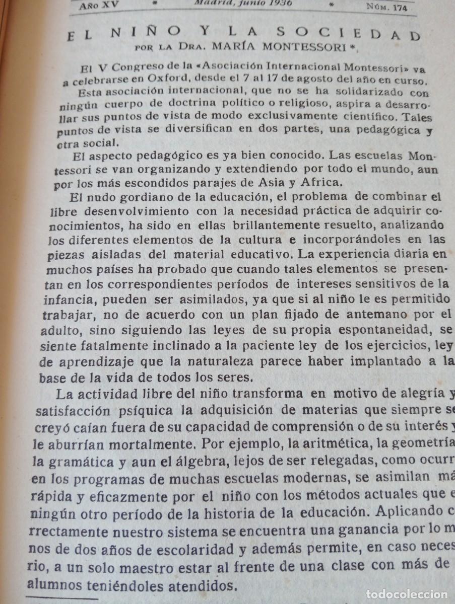 Colecionismo de Revistas e Jornais: REVISTA DE PEDAGOGIA A&Ntilde;O 1936 EL NI&Ntilde;O Y LA SOCIEDAD POR MARIA MONTESSORI ESCUELA DE ALCARACEJOS