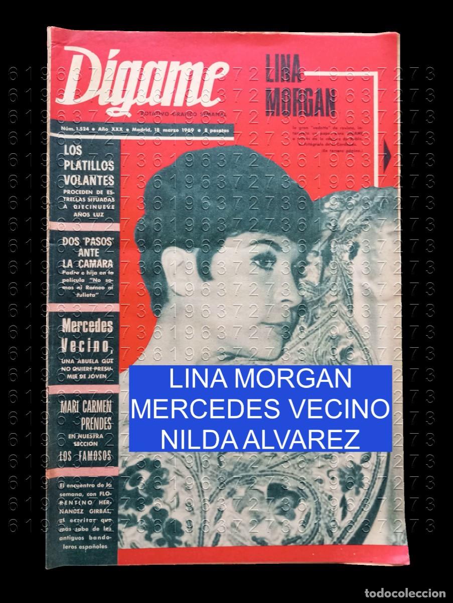 Coleccionismo de Revistas y Peri&oacute;dicos: DIGAME 1524 REVISTA LINA MORGAN MERCEDES VECINO 1969