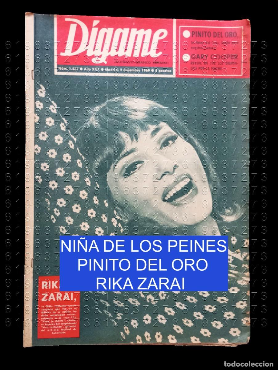 Collezionismo di Riviste e Giornali: DIGAME 1561 REVISTA NI&Ntilde;A DE LOS PEINES PINITO DEL ORO RIKA ZARAI 1969