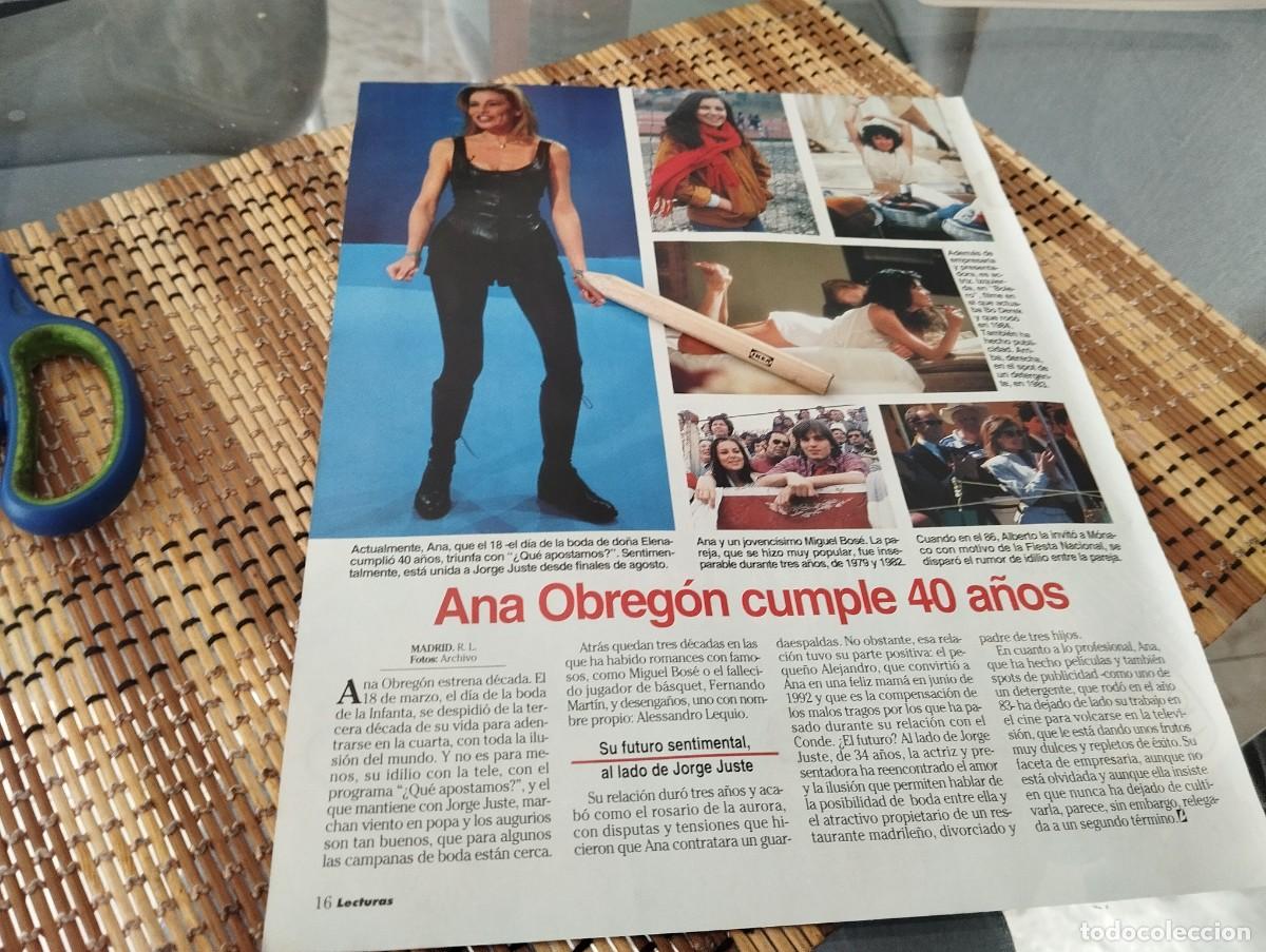 Collezionismo di Riviste e Giornali: ANA OBREGON CUMPLE 40 A&Ntilde;OS REVERSO COLONIA DON ALGODON RECORTE REVISTA 1995