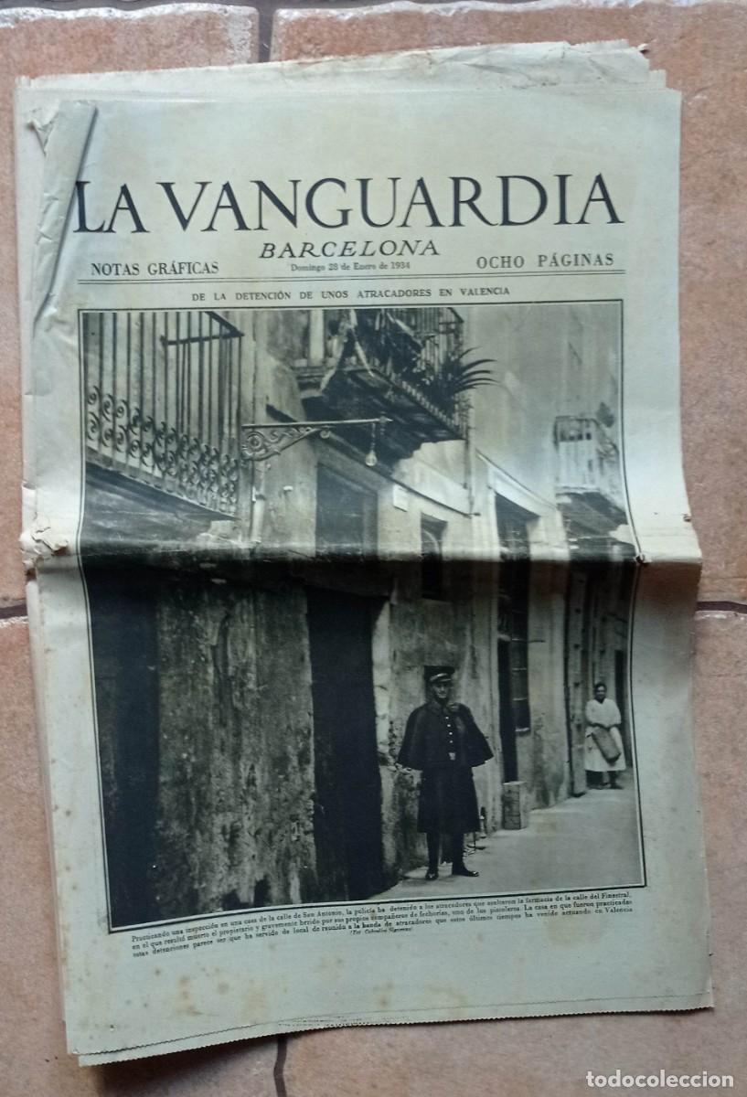 Coleccionismo de Revistas y Peri&oacute;dicos: LA VANGUARDIA BARCELONA, OCHO P&Aacute;GINAS + 1 &ordf; PARTE DEL PERIODICO DEL 28 ENERO DE 1934 PICASSO