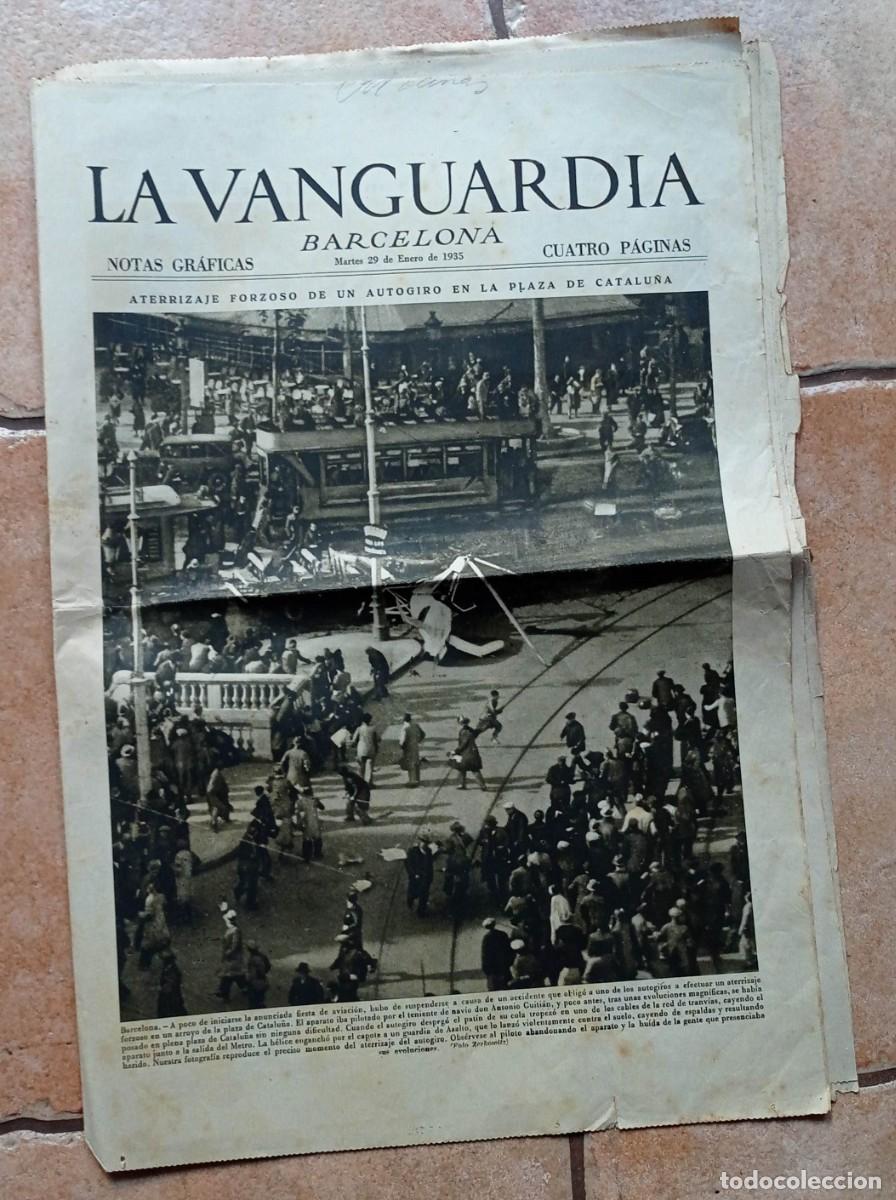Coleccionismo de Revistas y Peri&oacute;dicos: LA VANGUARDIA BARCELONA, CUATRO P&Aacute;GINAS + 1 &ordf; PARTE DEL PERIODICO DEL 29 ENERO DE 1935