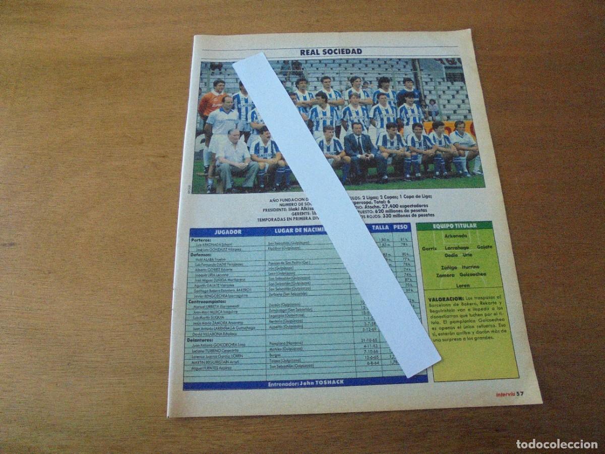 Coleccionismo de Revistas y Peri&oacute;dicos: RETAL 1988: REAL SOCIEDAD. ATLETICO DE MADRID. PLANTILLAS.