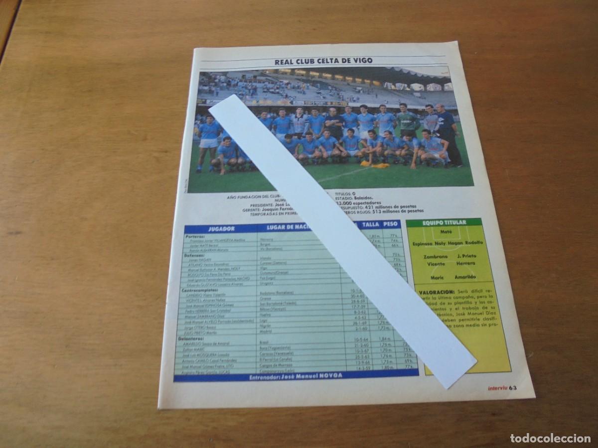 Coleccionismo de Revistas y Peri&oacute;dicos: RETAL 1988: FUTBOL. REAL CLUB CELTA DE VIGO. PLANTILLA.