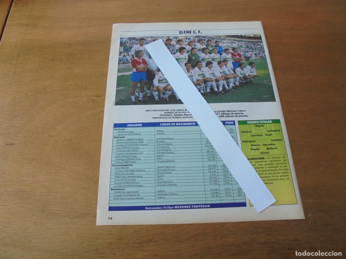 Coleccionismo de Revistas y Peri&oacute;dicos: RETAL 1988: CLUB DEPORTIVO M&Aacute;LAGA. ELCHE CLUB DE FUTBOL. PLANTILLAS.
