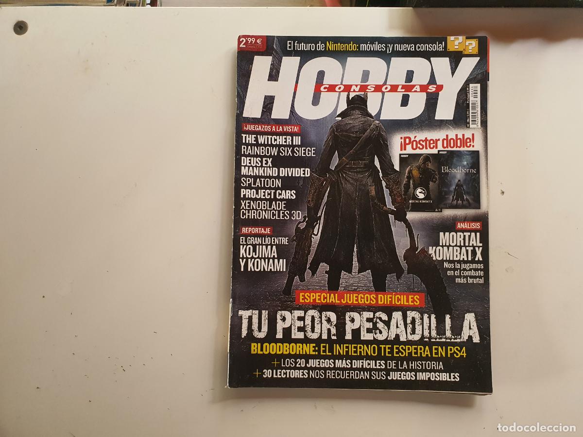 Coleccionismo de Revistas y Peri&oacute;dicos: REVISTA HOBBY CONSOLAS - N&ordm; 286 INCLUYE POSTER BLOODBORNE MORTAL KOMBAT
