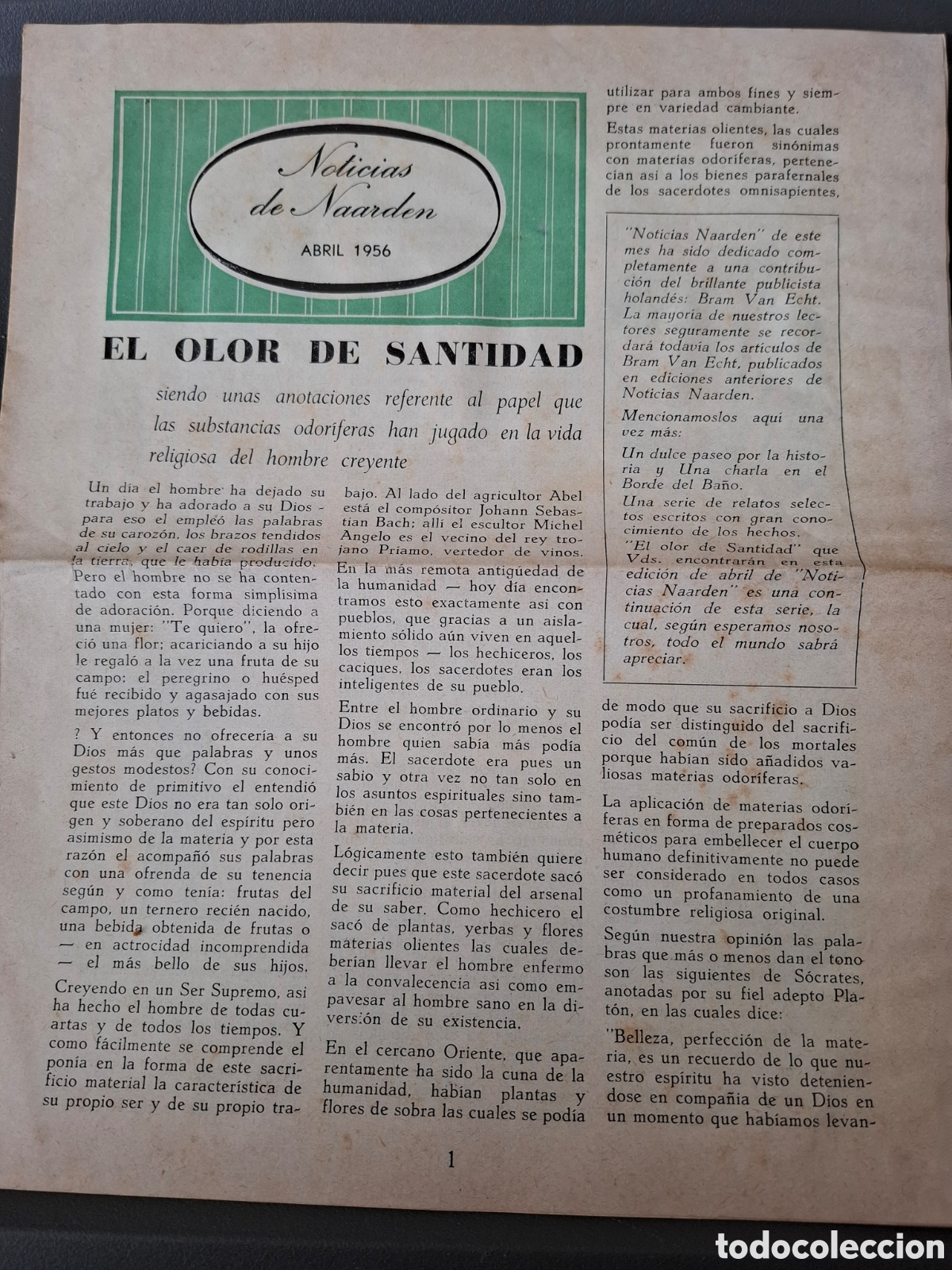 Coleccionismo de Revistas y Peri&oacute;dicos: Noticias de Naarden - Abril 1956