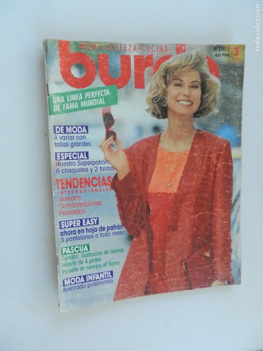 Coleccionismo de Revistas y Peri&oacute;dicos: BURDA MODEN REVISTA-03-1991- TENDENCIAS INTERNACIONALES - CON PATRONES