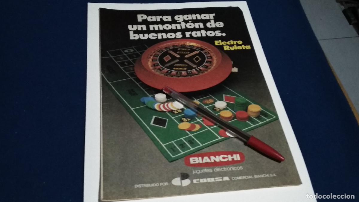 Coleccionismo de Revistas y Peri&oacute;dicos: PUBLICIDAD . ANUNCIO 1982 - BIANCHI / ELECTRO RULETA - HOJA REVISTA