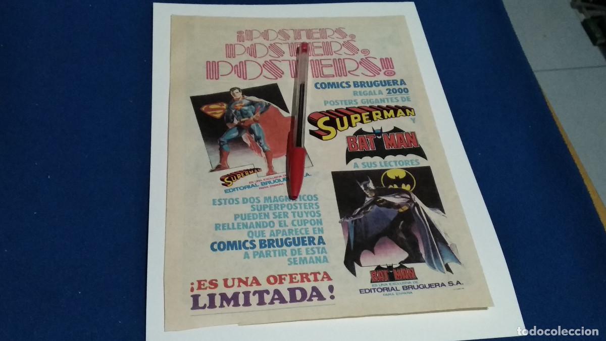 Coleccionismo de Revistas y Peri&oacute;dicos: PUBLICIDAD . ANUNCIO 1982 -COMICS BRUGUERA / SUPERMAN, BAT MAN - HOJA REVISTA