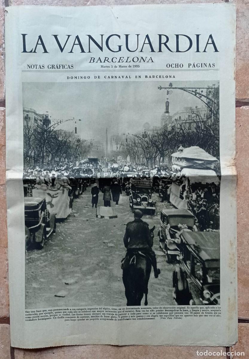 Collezionismo di Riviste e Giornali: LA VANGUARDIA OCHO PAGINAS 5 MARZO DE 1935 CARNAVAL ESQUI EN ESPA&Ntilde;A