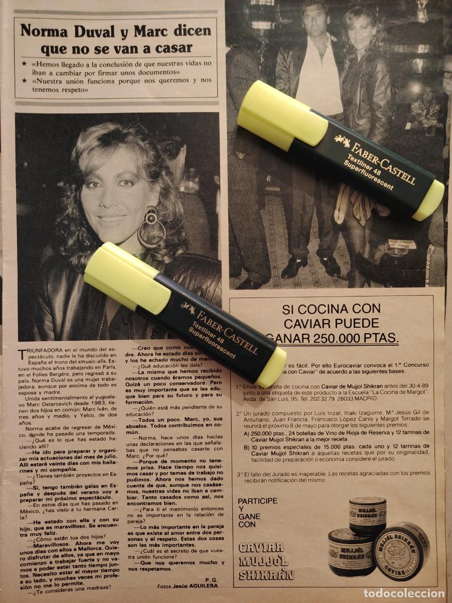 Coleccionismo de Revistas y Peri&oacute;dicos: Reportaje de Norma Duval 12.04.89