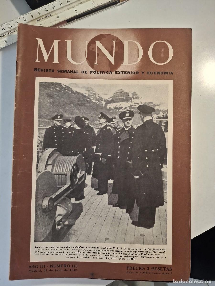 Coleccionismo de Revistas y Peri&oacute;dicos: Revista Mundo. Revista Semanal de Politica exterior y economia. Editada por EFE. A&ntilde;o 1942