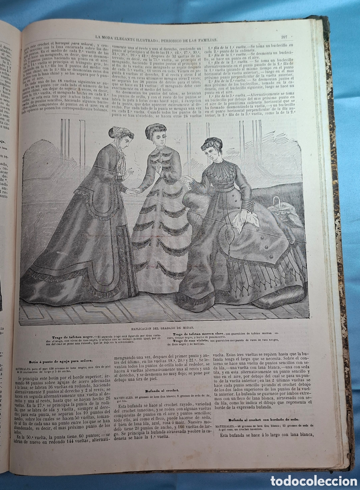 Coleccionismo de revistas y peri&oacute;dicos: La Moda Elegante Ilustrada 1867 - Foto 3