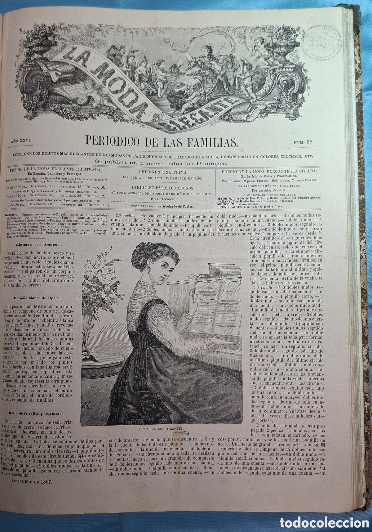 Coleccionismo de revistas y peri&oacute;dicos: La Moda Elegante Ilustrada 1867 - Foto 10