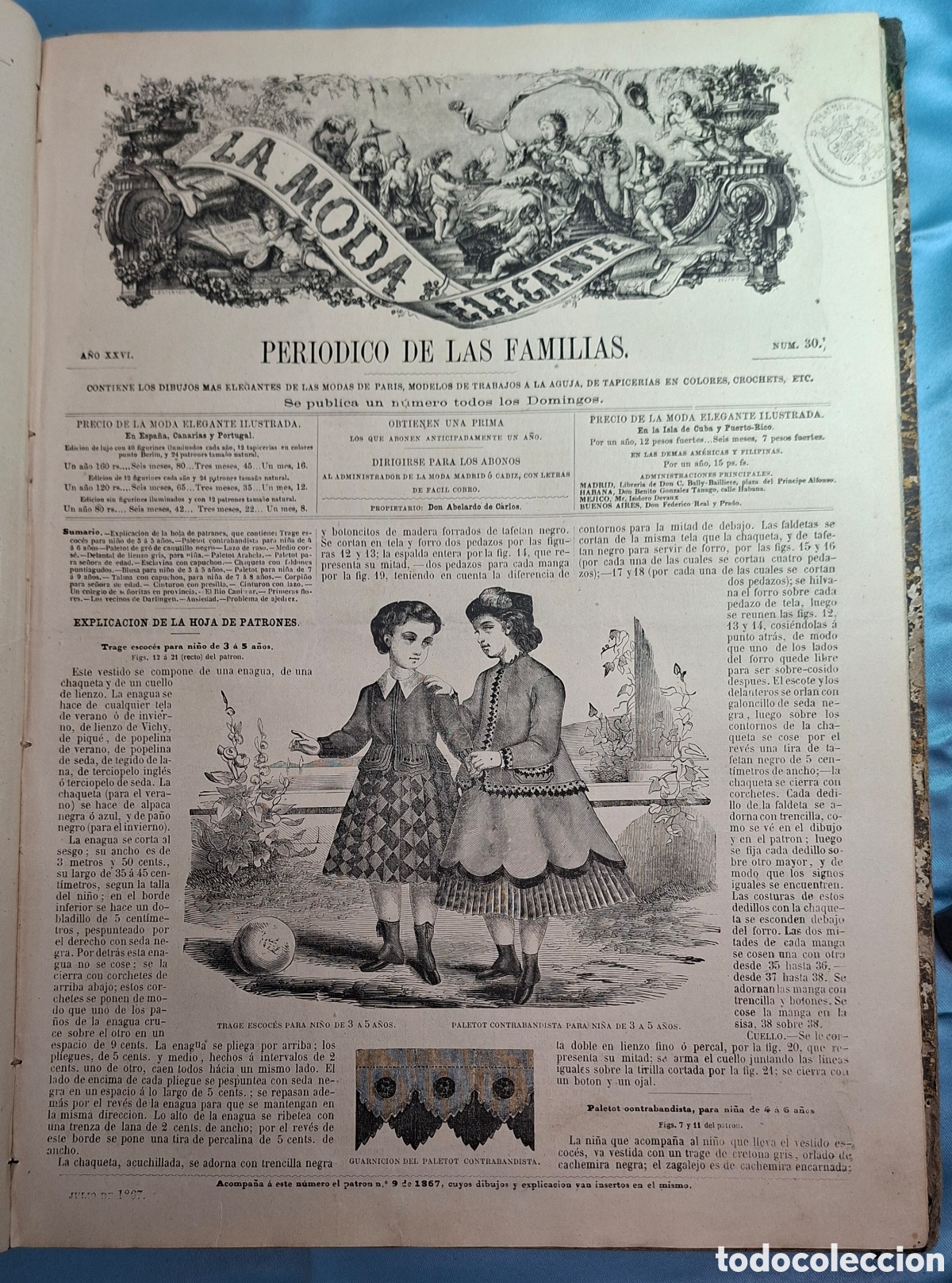 Coleccionismo de revistas y peri&oacute;dicos: La Moda Elegante Ilustrada 1867 - Foto 11