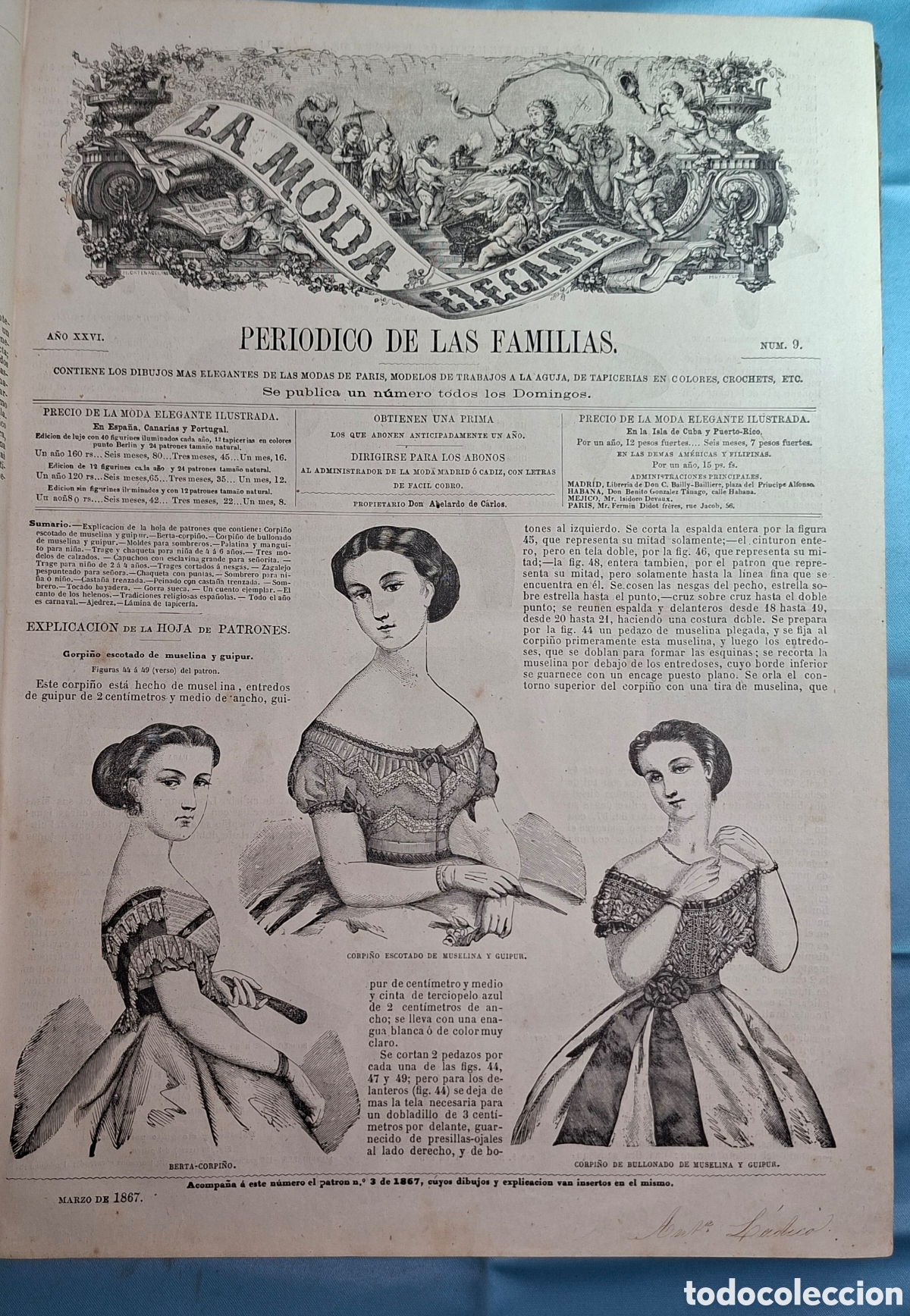 Coleccionismo de revistas y peri&oacute;dicos: La Moda Elegante Ilustrada 1867 - Foto 13
