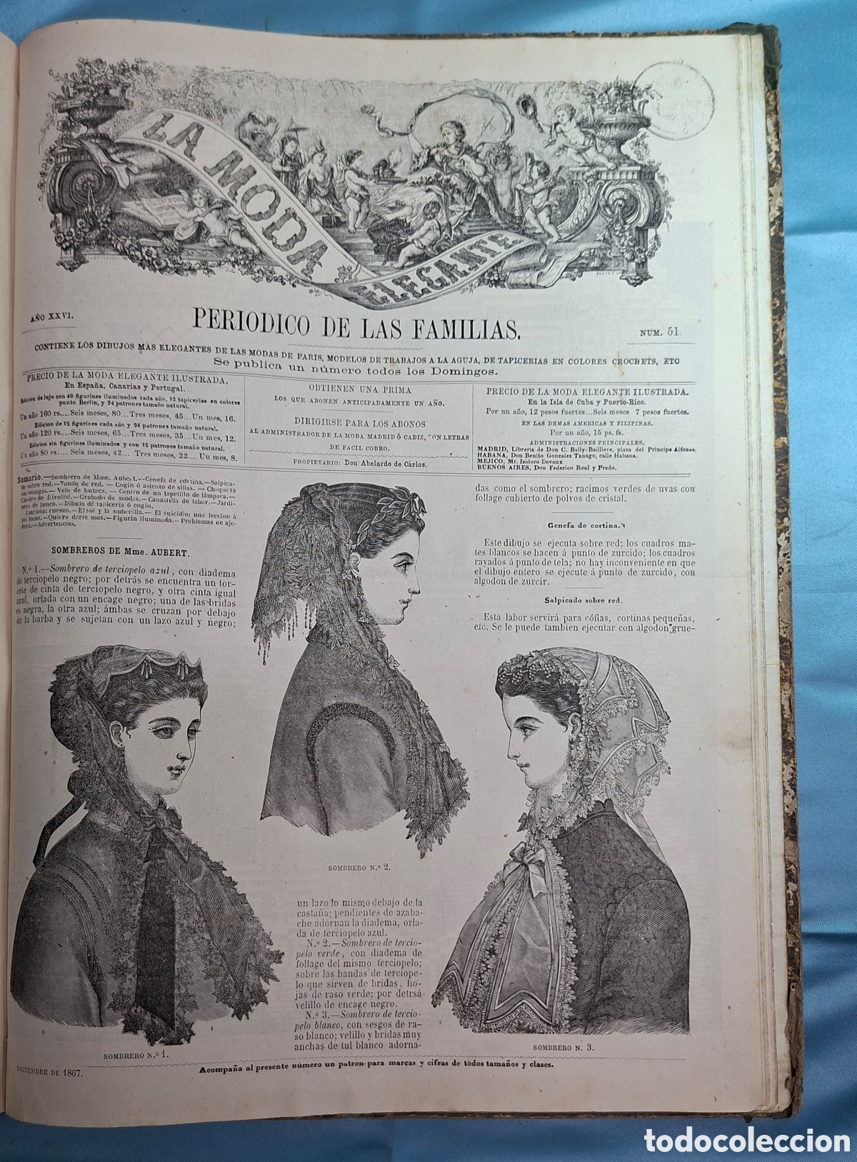 Coleccionismo de revistas y peri&oacute;dicos: La Moda Elegante Ilustrada 1867 - Foto 2