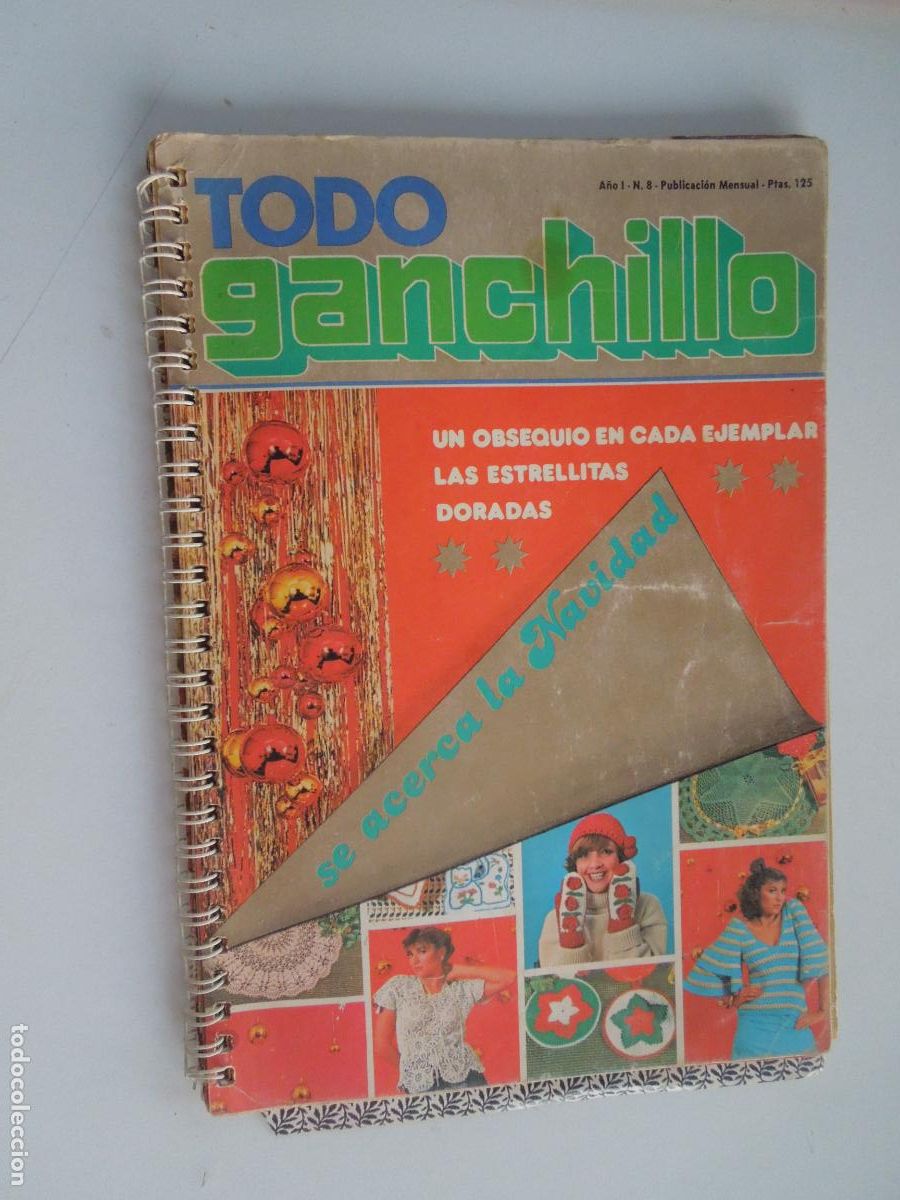Coleccionismo de Revistas y Peri&oacute;dicos: TODO GANCHILLO - A&Ntilde;O I- N&ordm; 8- CUADERNO CON ANILLAS - ENCICLOPEDIA DE GANCHILLO