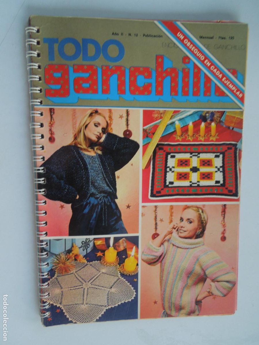 Coleccionismo de Revistas y Peri&oacute;dicos: TODO GANCHILLO - A&Ntilde;O II- N&ordm; 12- CUADERNO CON ANILLAS - ENCICLOPEDIA DE GANCHILLO