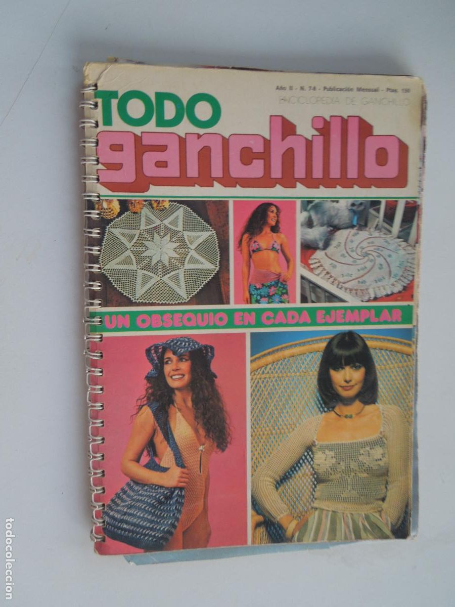 Coleccionismo de Revistas y Peri&oacute;dicos: TODO GANCHILLO - A&Ntilde;O II- N&ordm; 7 Y 8 - CUADERNO CON ANILLAS - ENCICLOPEDIA DE GANCHILLO