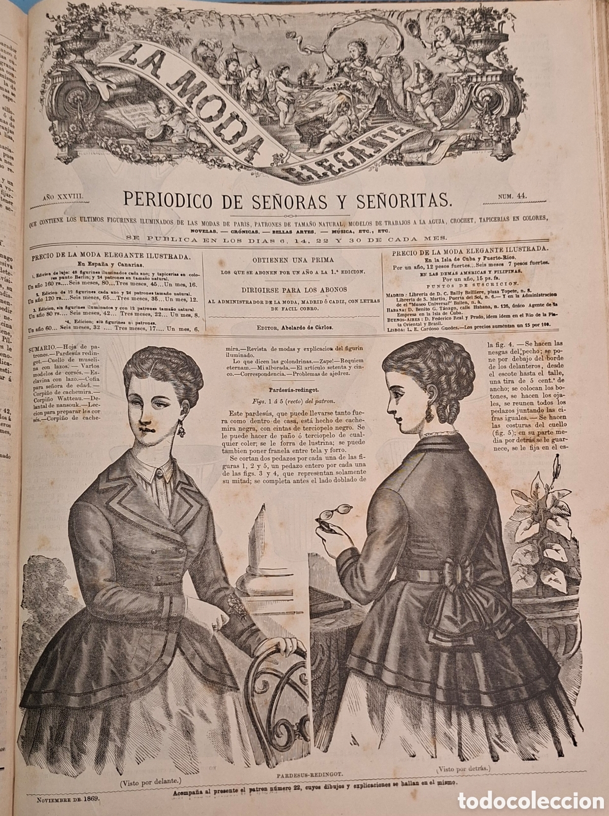Collectionnisme de Revues et Journaux: La Moda Elegante ilustrada a&ntilde;o 1869