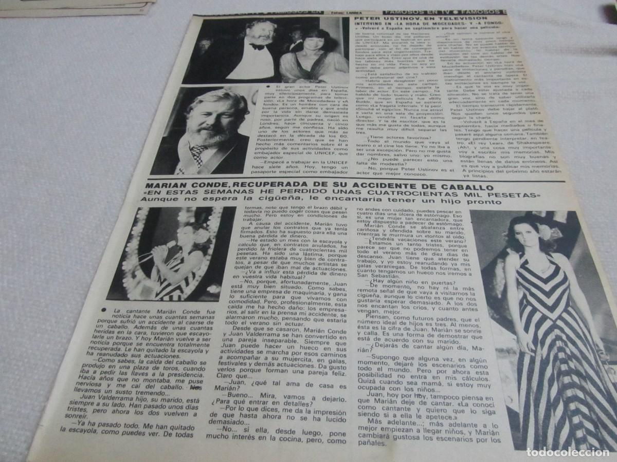 Coleccionismo de Revistas y Peri&oacute;dicos: PETER USTINOV,MARIAN CONDE,ROSSANA YANNI,JEANETTE,ARTICULO DE PRENSA