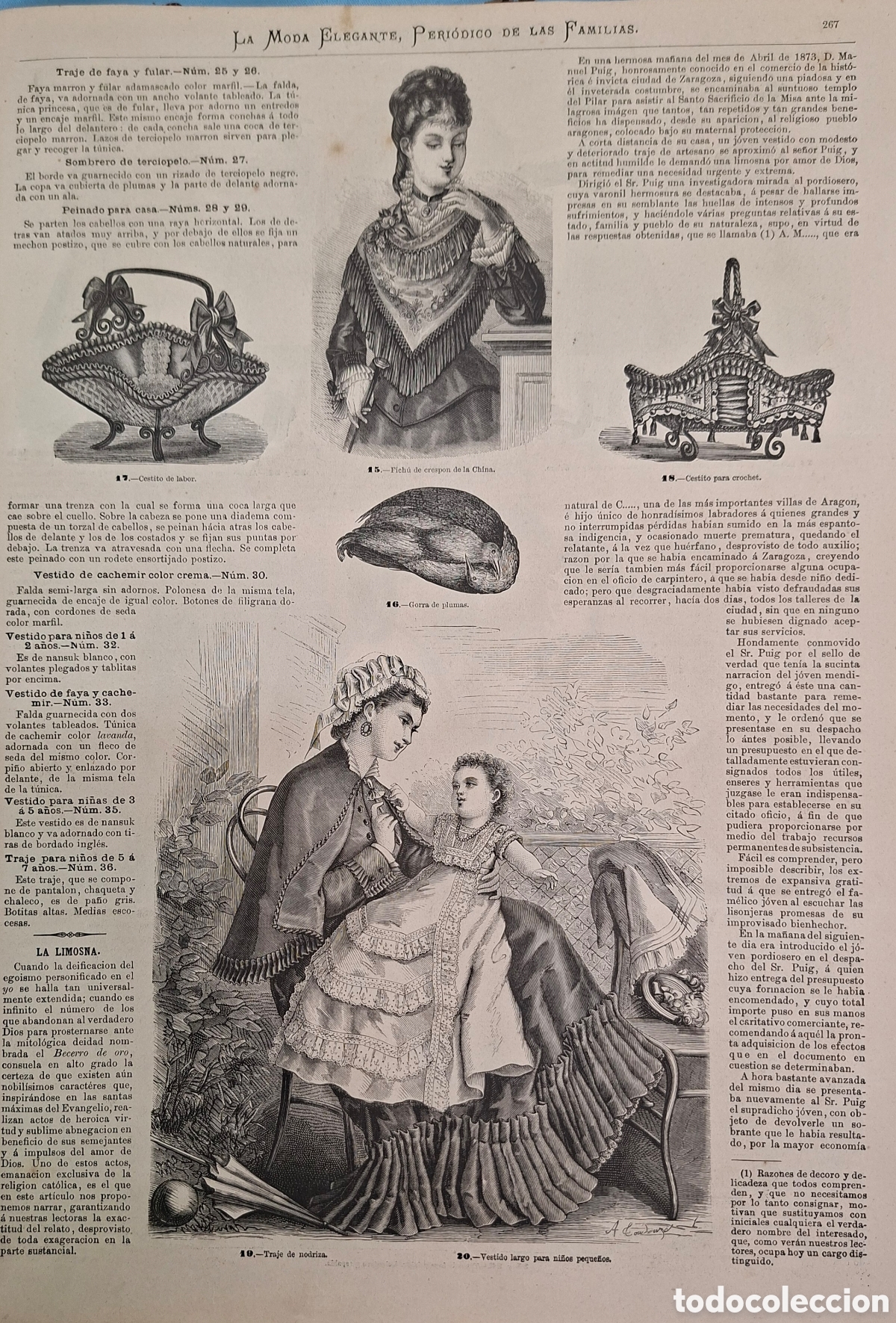 Coleccionismo de revistas y peri&oacute;dicos: La Moda Elegante Ilustrada 1876 - Foto 2