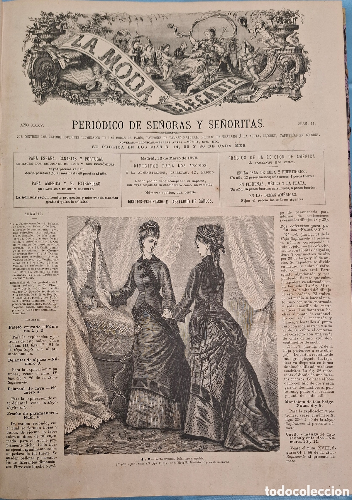 Coleccionismo de revistas y peri&oacute;dicos: La Moda Elegante Ilustrada 1876 - Foto 13