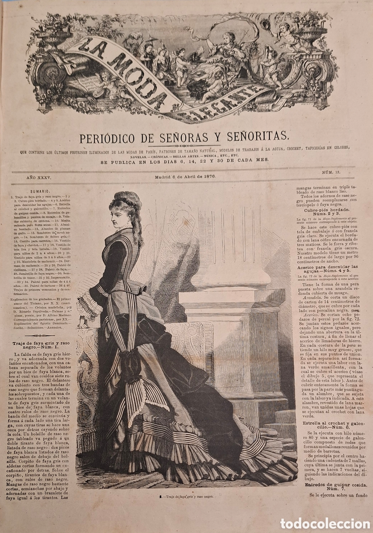 Coleccionismo de revistas y peri&oacute;dicos: La Moda Elegante Ilustrada 1876 - Foto 16