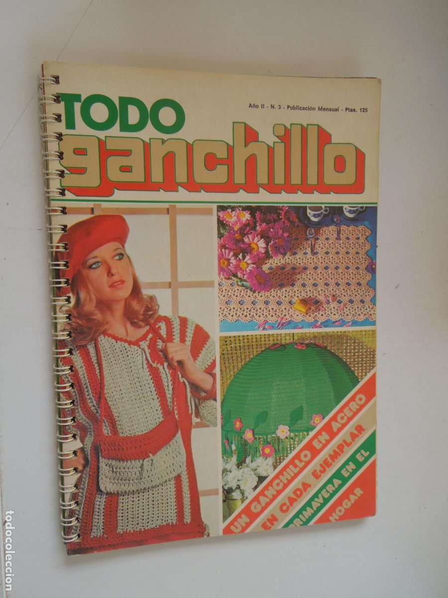 Colecionismo de Revistas e Jornais: TODO GANCHILLO - A&Ntilde;O II- N&ordm; 3 - CUADERNO CON ANILLAS - ENCICLOPEDIA DE GANCHILLO