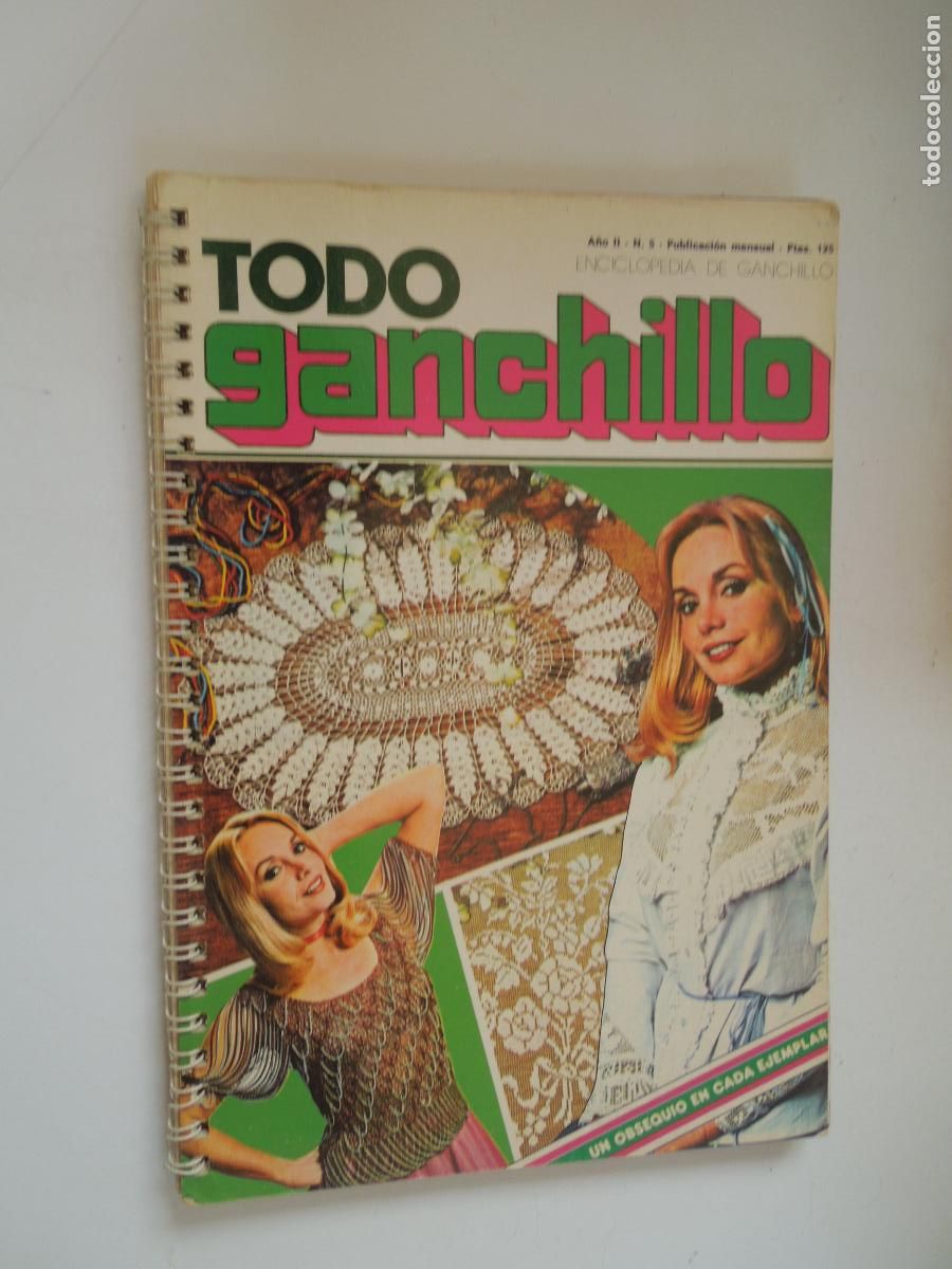 Colecionismo de Revistas e Jornais: TODO GANCHILLO - A&Ntilde;O II- N&ordm; 5 - CUADERNO CON ANILLAS - ENCICLOPEDIA DE GANCHILLO