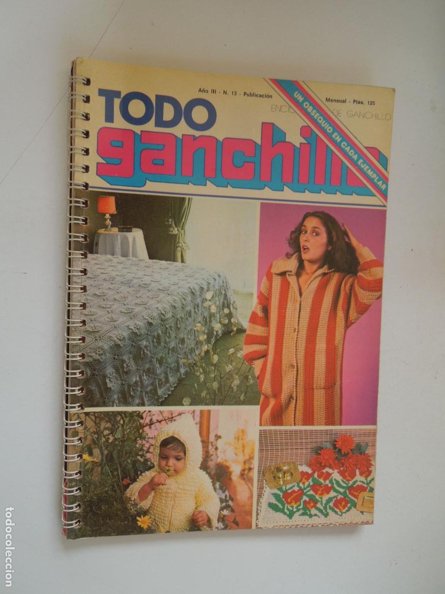 Coleccionismo de Revistas y Peri&oacute;dicos: TODO GANCHILLO - A&Ntilde;O III- N&ordm; 13 - CUADERNO CON ANILLAS - ENCICLOPEDIA DE GANCHILLO
