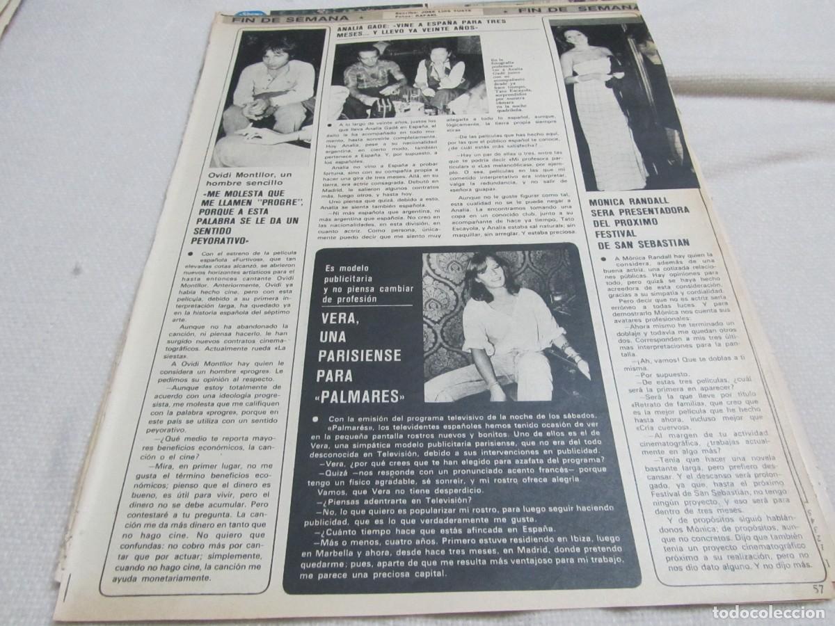 Coleccionismo de Revistas y Peri&oacute;dicos: OVIDI MONTLLOR,ANALIA GADE,MONICA RANDALL,VERA,MANOLILLO DE CORDOBA,MARIA KOSTI,ARTICULO DE PRENSA