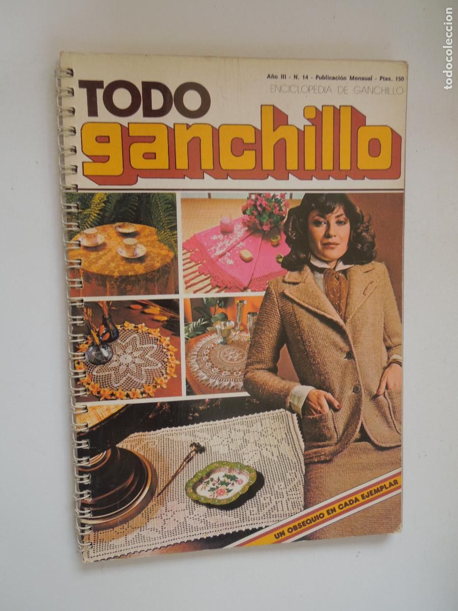 Coleccionismo de Revistas y Peri&oacute;dicos: TODO GANCHILLO - A&Ntilde;O III- N&ordm; 14 - CUADERNO CON ANILLAS - ENCICLOPEDIA DE GANCHILLO