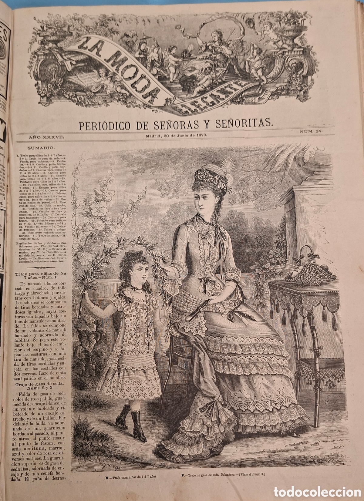 Collezionismo di Riviste e Giornali: La Moda Elegante Ilustrada a&ntilde;o 1878