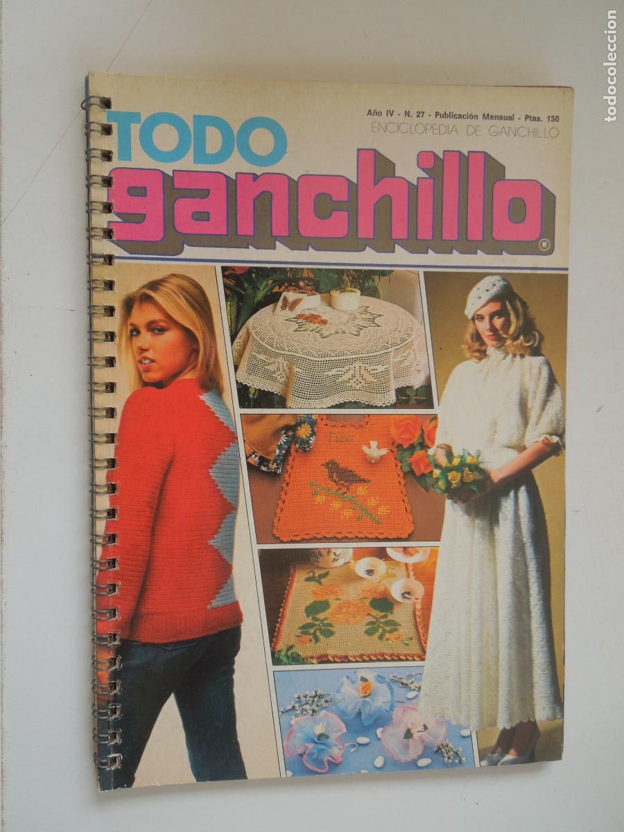 Coleccionismo de Revistas y Peri&oacute;dicos: TODO GANCHILLO - A&Ntilde;O IV- N&ordm; 27 - CUADERNO CON ANILLAS - ENCICLOPEDIA DE GANCHILLO