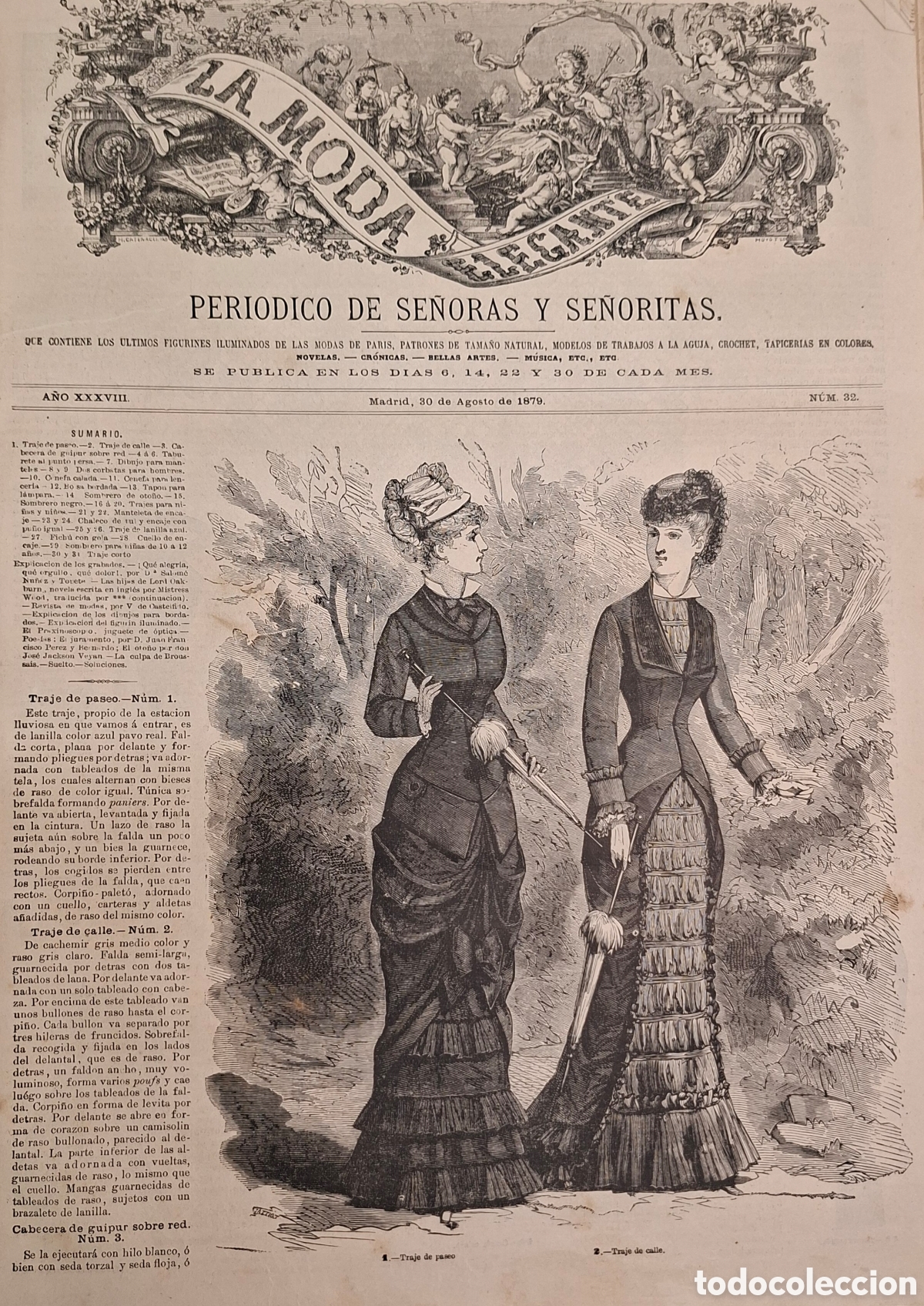 Collezionismo di Riviste e Giornali: La Moda Elegante Ilustrada a&ntilde;o 1879