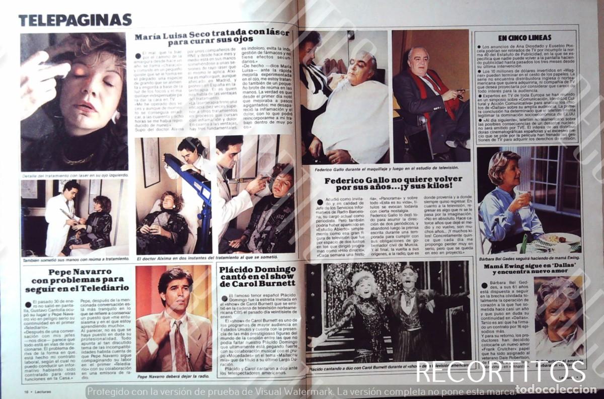 Coleccionismo de Revistas y Peri&oacute;dicos: FEDERICO GALLO PLACIDO DOMINGO CAROL BURNETT DALE ROBERTSON DALLAS BARBARA BEL GEDES