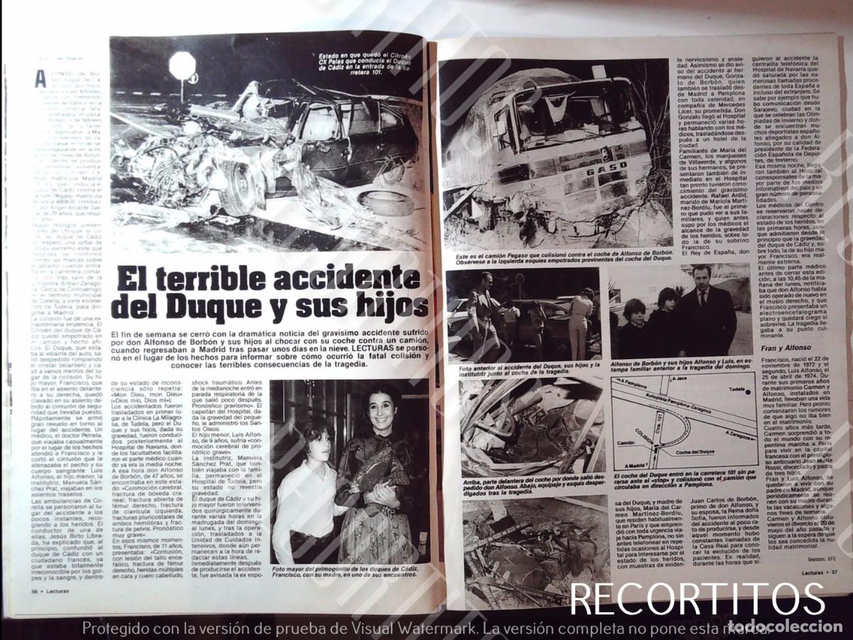 Sammeln von Zeitschriften und Zeitungen: don alfonso de borbon duque de cadiz ACCIDENTE FRAN Y ALFONSO LUIS CARMEN MARTINEZ BORDIU