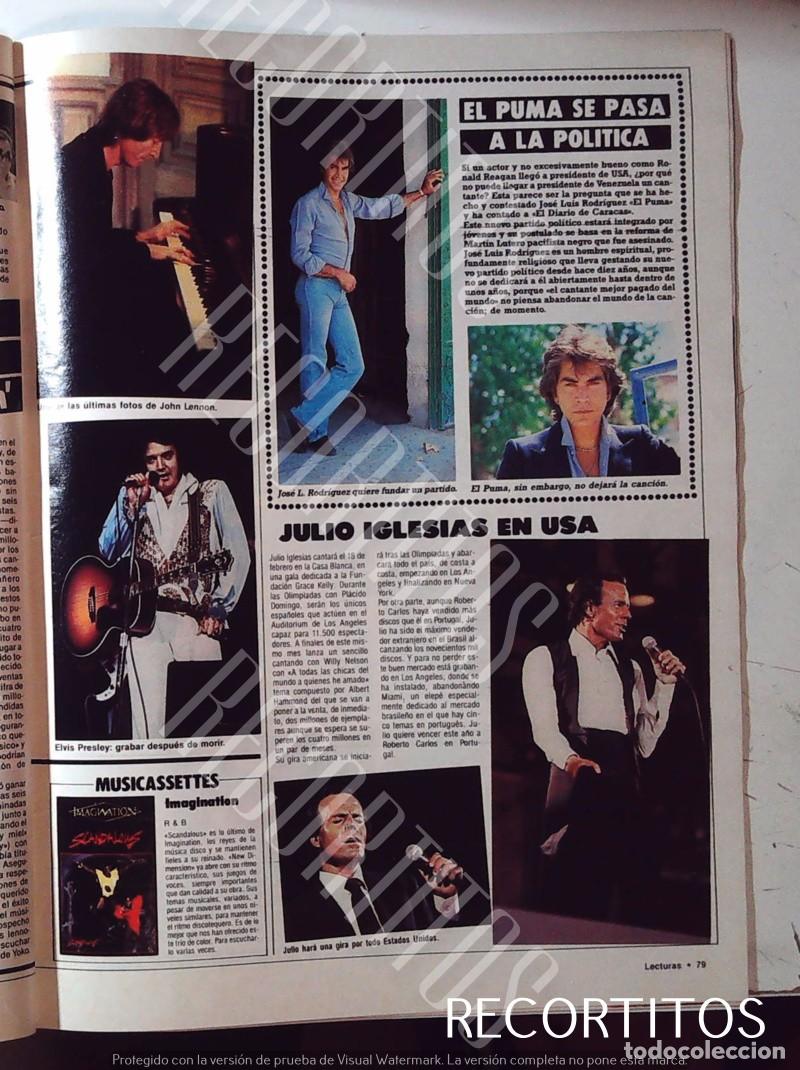 Coleccionismo de Revistas y Peri&oacute;dicos: JOSE LUIS RODRIGUEZ EL PUMA JULIO IGLESIAS JOHN LENNON ELVIS PRESLEY IMAGINATION