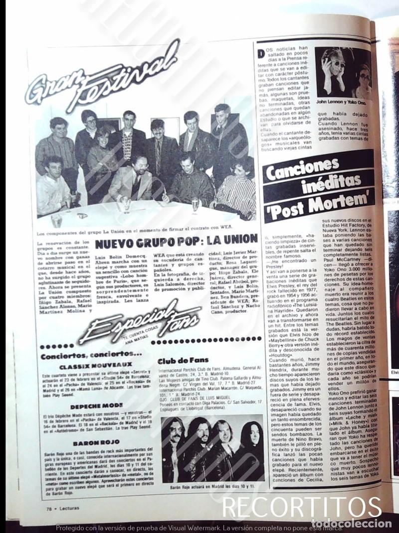 Coleccionismo de Revistas y Peri&oacute;dicos: YOKO ONO JOHN LENNON ELVIS PRESLEY IMAGINATION BARON ROJO LA UNION