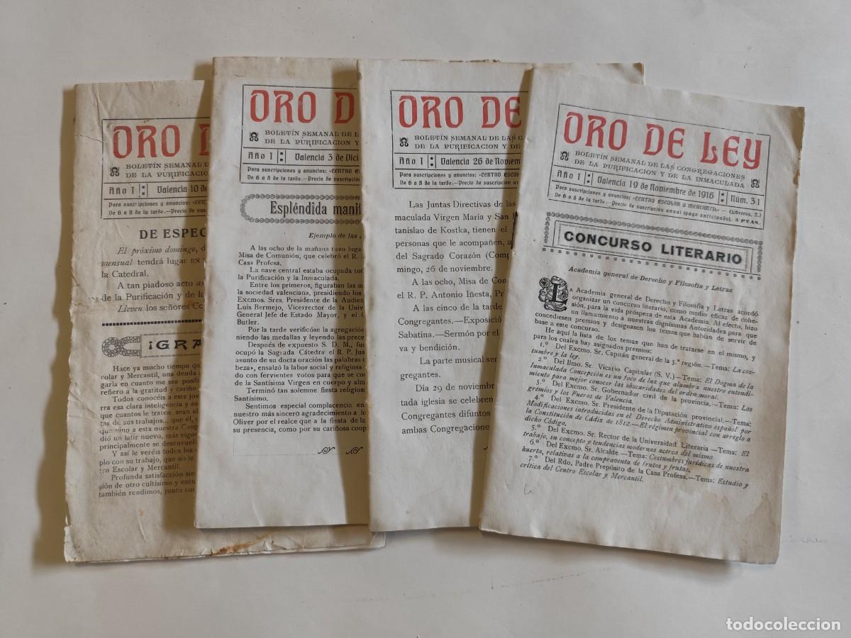 Coleccionismo de Revistas y Peri&oacute;dicos: 4 REVISTAS ORO DE LEY A&Ntilde;O 1916, A&Ntilde;O 1 - NUMEROS 31, 32, 33, 34. VER FOTOS