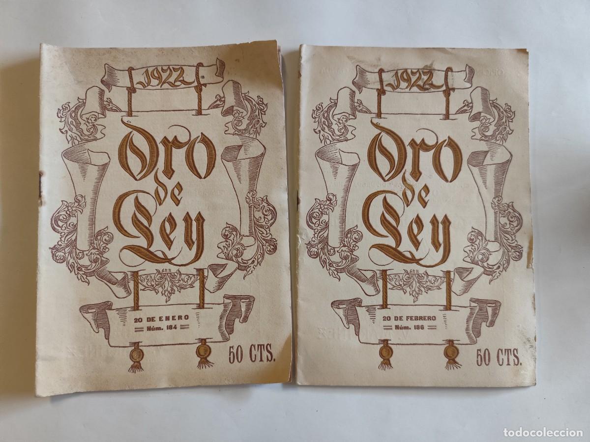Coleccionismo de Revistas y Peri&oacute;dicos: 2 REVISTAS ORO DE LEY A&Ntilde;O 1922 - NUMEROS 184, 186. VER FOTOS