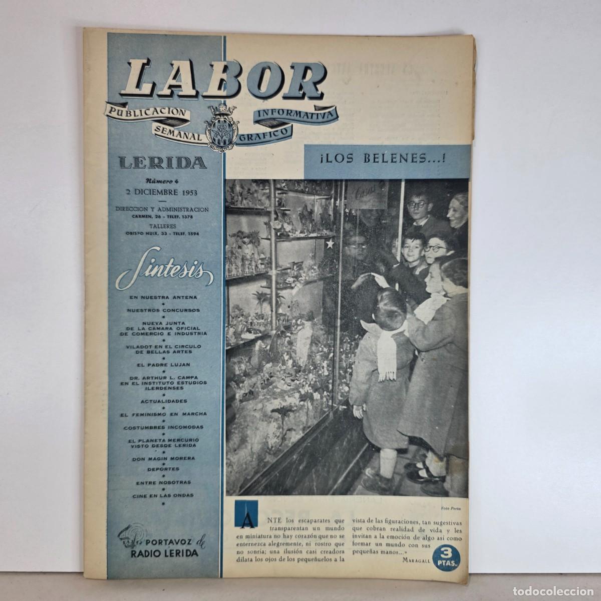Collectionnisme de Revues et Journaux: Revista Labor L&eacute;rida n&ordm; 4 2 Diciembre 1953 Los Belenes