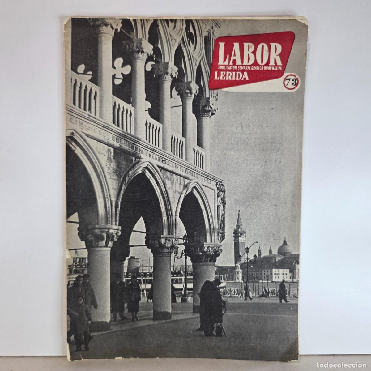 Colecionismo de Revistas e Jornais: Revista Labor L&eacute;rida n&ordm; 73 A&ntilde;o III 9 Abril 1955 Venecia F&uacute;tbol